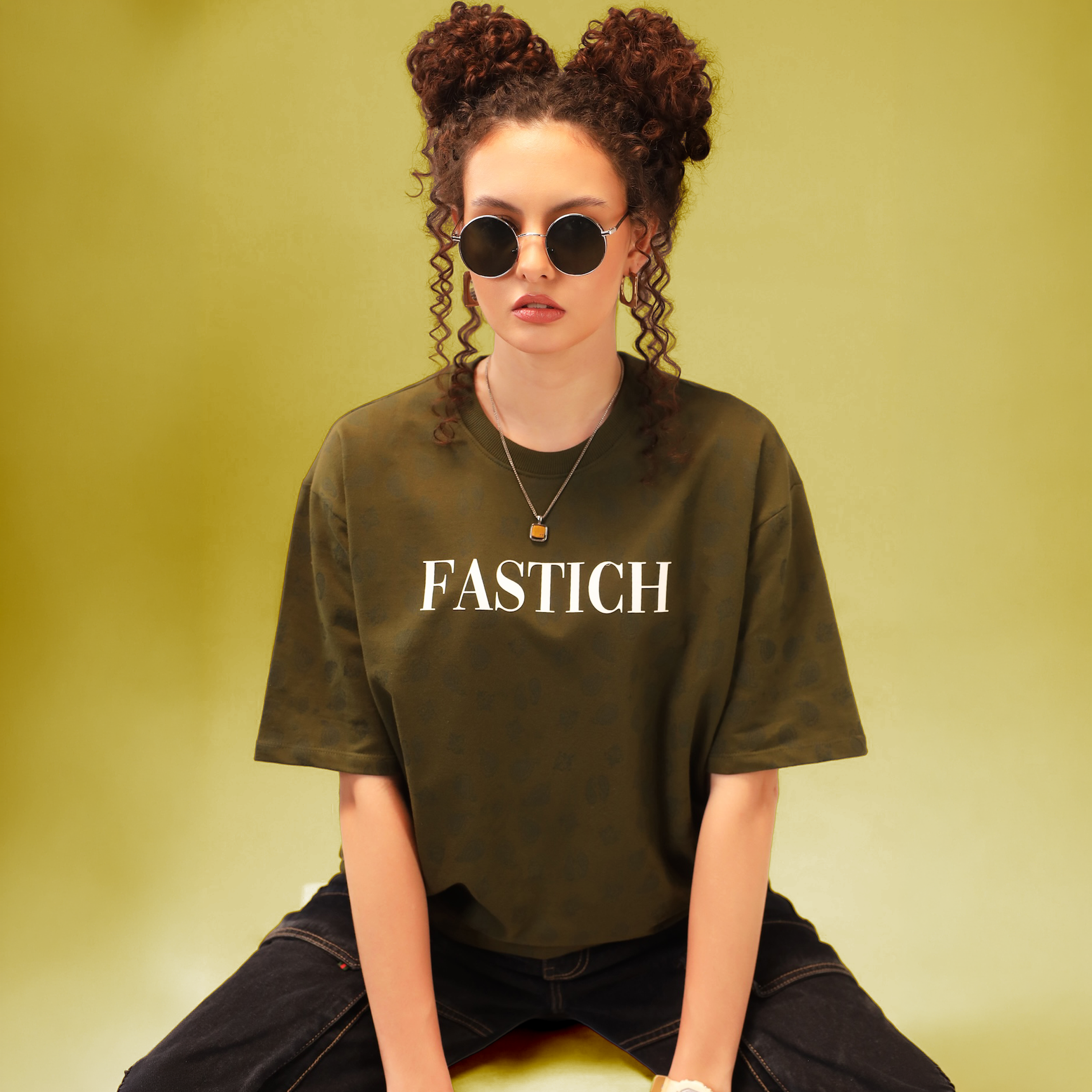 ALLOVER OLIVE T-SHIRT